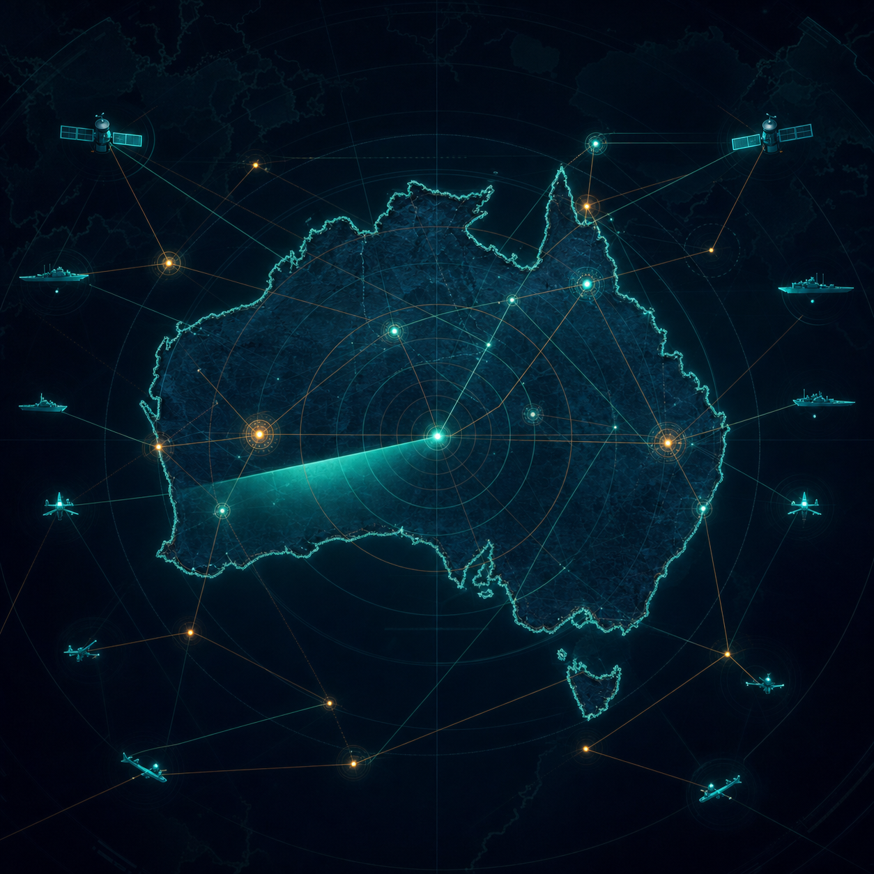 Network topology and radar visualisation over Australia